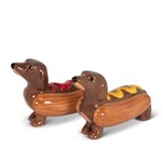 ABBOTT ABBOTT Dachshunds in Hot Dogs Salt & Pepper Shakers S/2