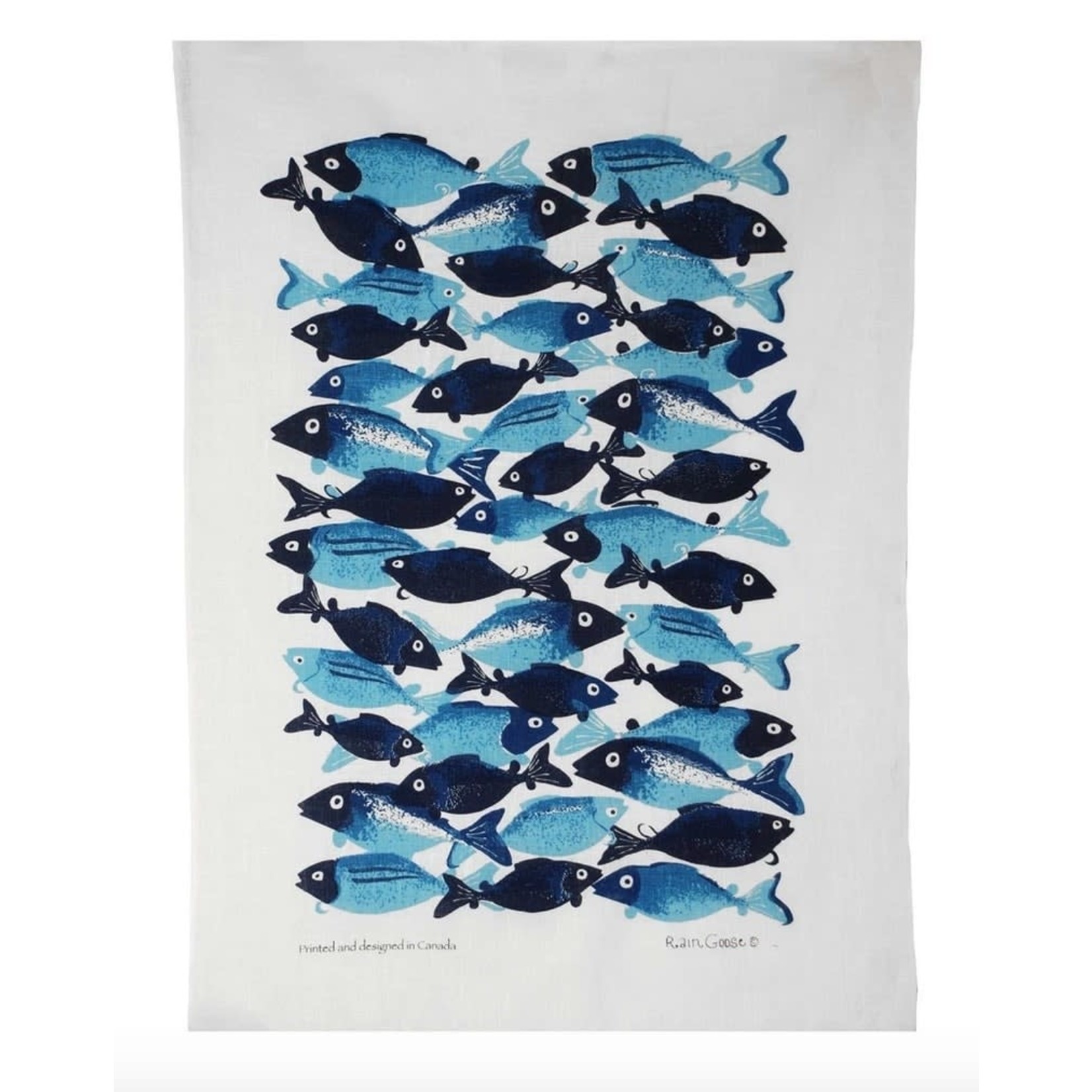 RAIN GOOSE RAIN GOOSE School Fish Tea Towel - Turquoise
