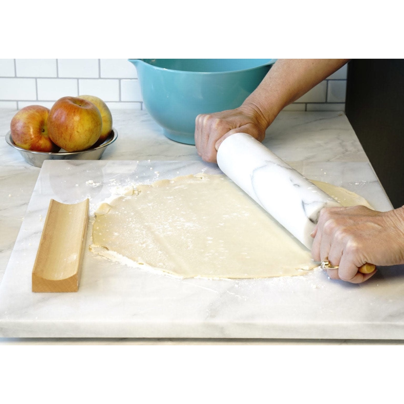 RSVP RSVP Marble Rolling Pin with Base - White