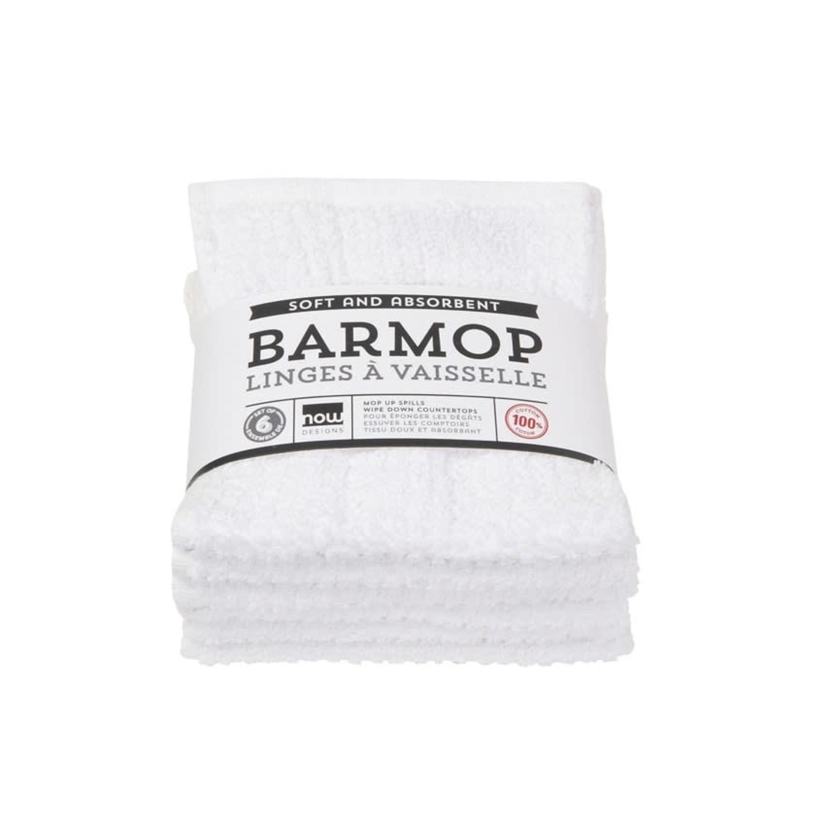 NOW DESIGNS NOW DESIGNS Barmop Tea Towel Small S/6 - White