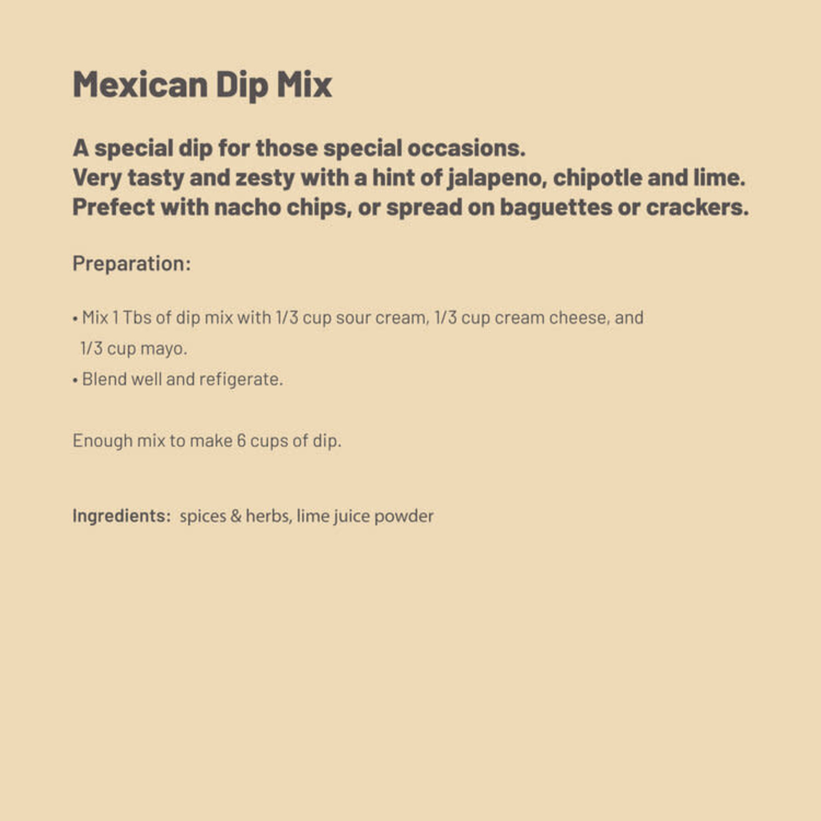 SPICE WORKS SPICE WORKS Mexican Dip 50g