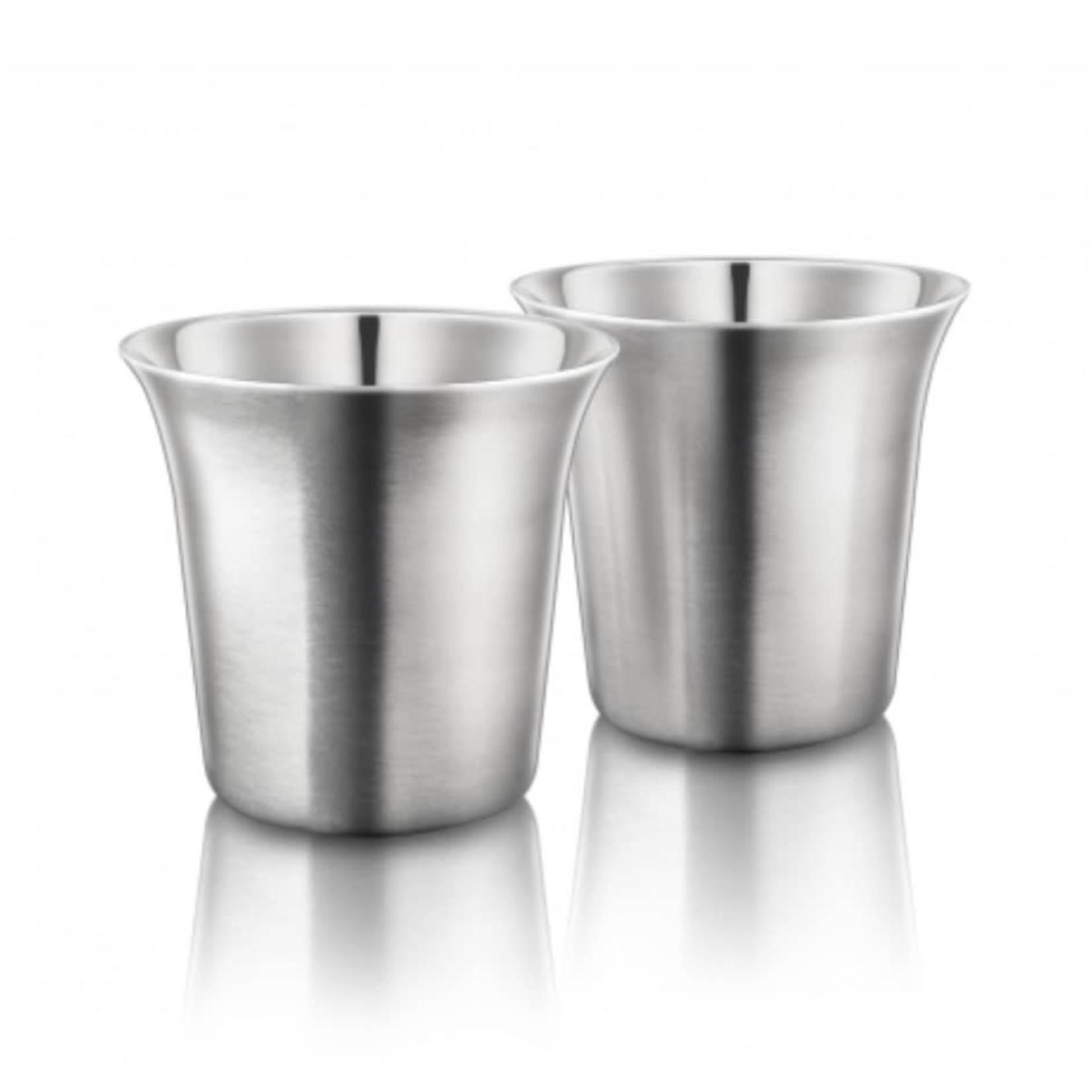 FINAL TOUCH FINAL TOUCH Double-Wall Espresso Cups 2.5oz S/2 - Stainless