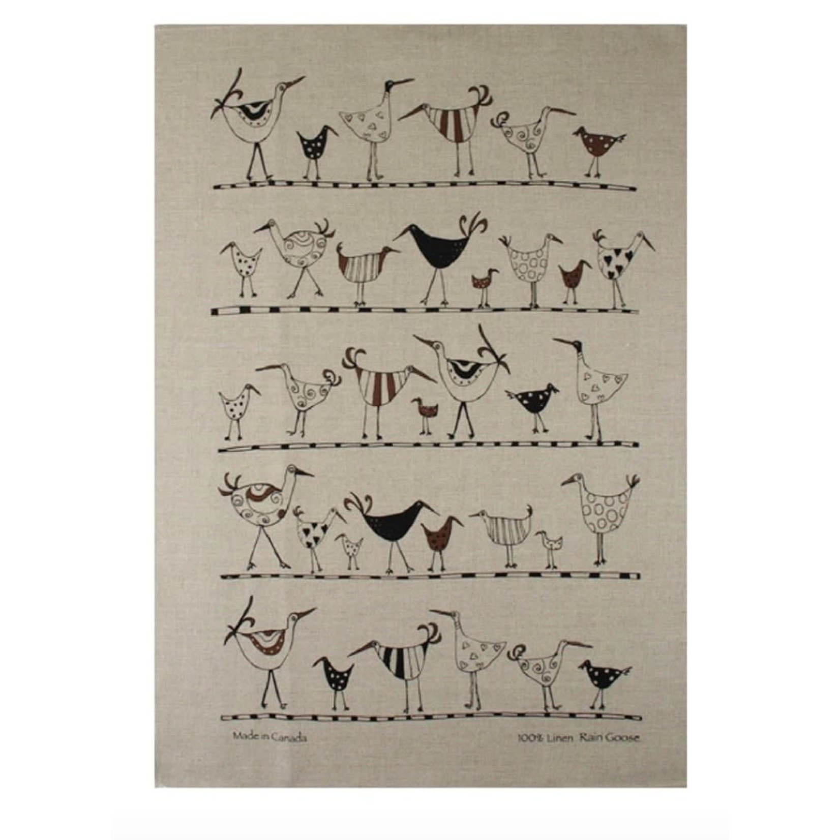 RAIN GOOSE RAIN GOOSE Oyster Catcher Tea Towel - Taupe