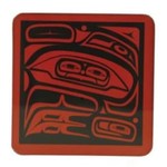 PANABO MARK GARFIELD Raven Coaster S/4 - Red/Black