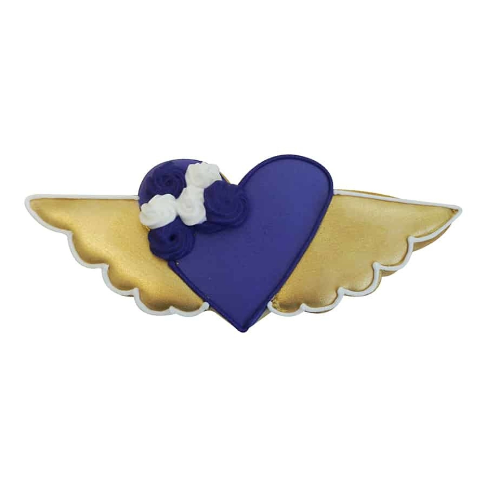 R&M INTERNATIONAL Heart with Wings Cookie Cutter 4.75"