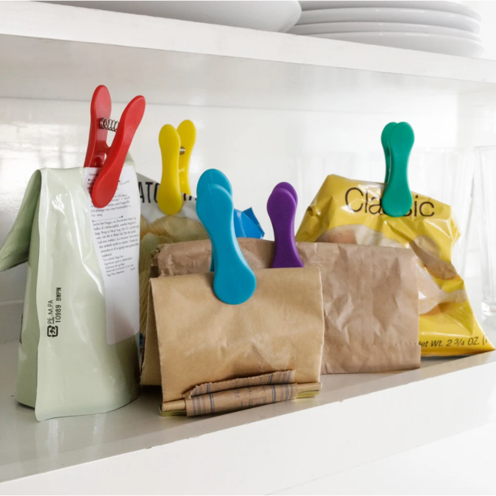 KIKKERLAND KIKKERLAND Bag Clips S/8 - Rainbow