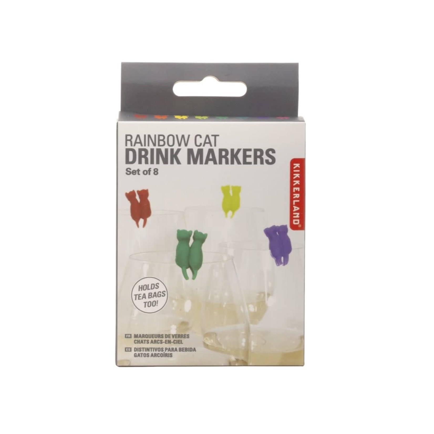 KIKKERLAND KIKKERLAND Cat Drink Markers S/6 - Rainbow