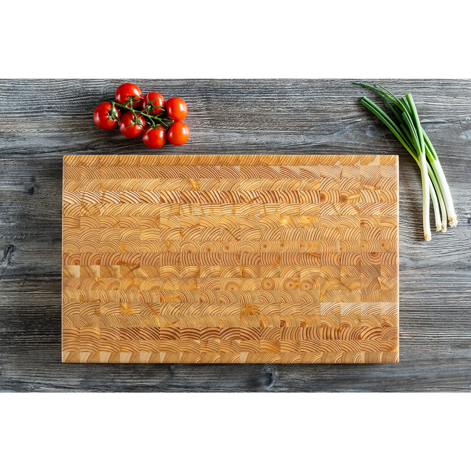 Larch Wood Large Classic End Grain Cutting Board 21.5 x 13.5 x 1.75