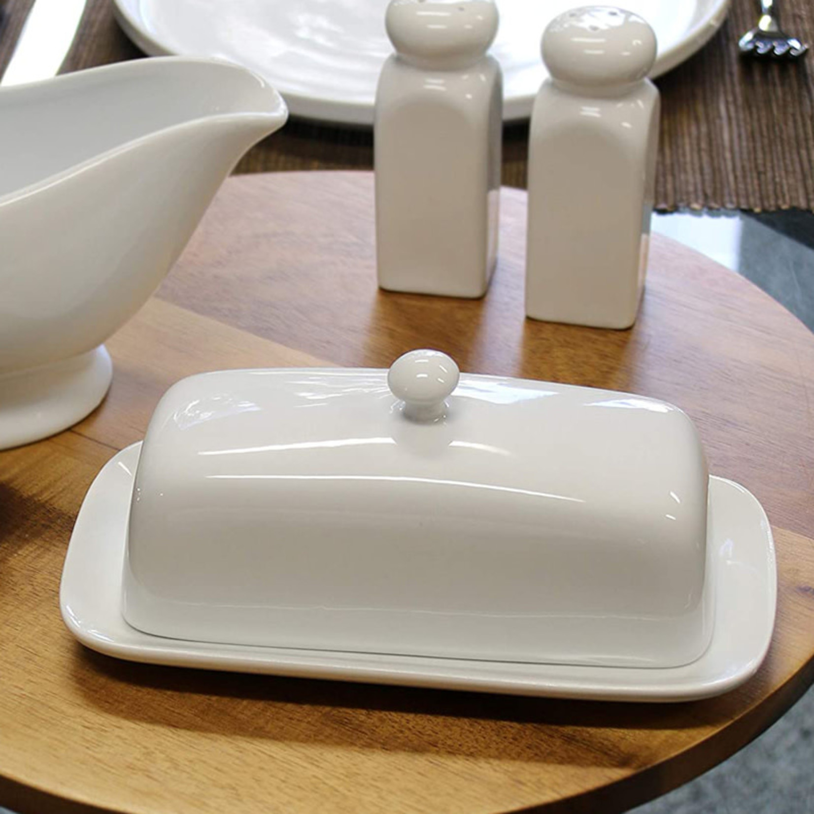 BIA Butter Dish with Cover 20cm - White