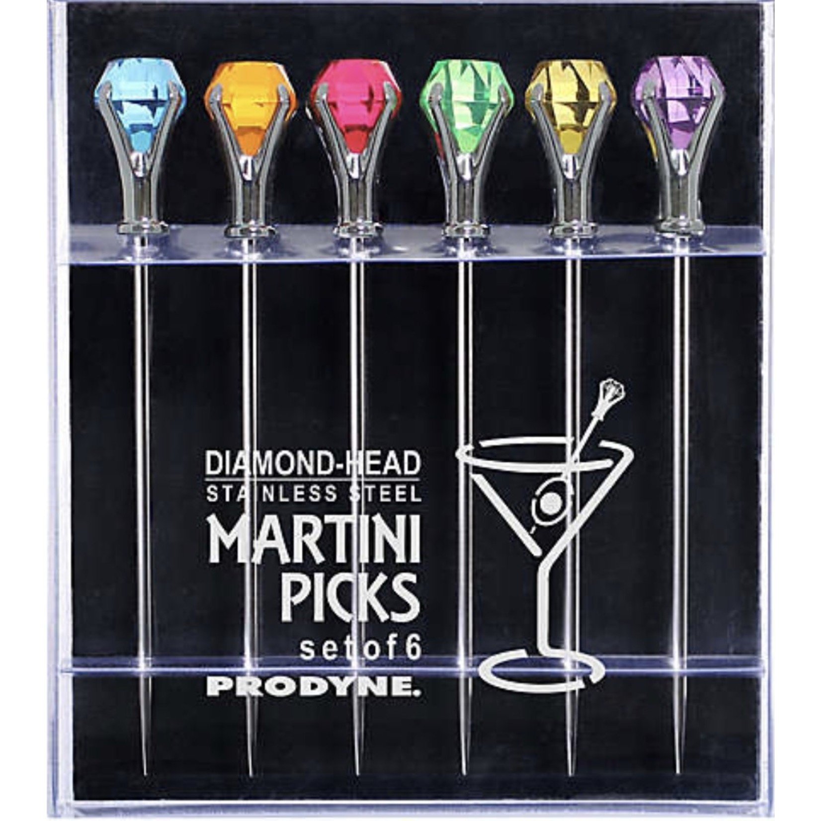 FOX RUN Coloured  Diamond Martini Picks S/6