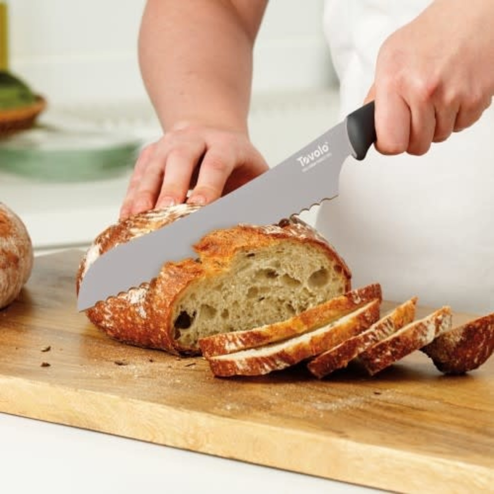 TOVOLO TOVOLO Comfort Grip Bread Knife - Oyster