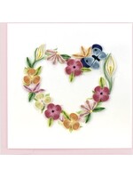 QCARD QCARD  Floral Heart Wreath