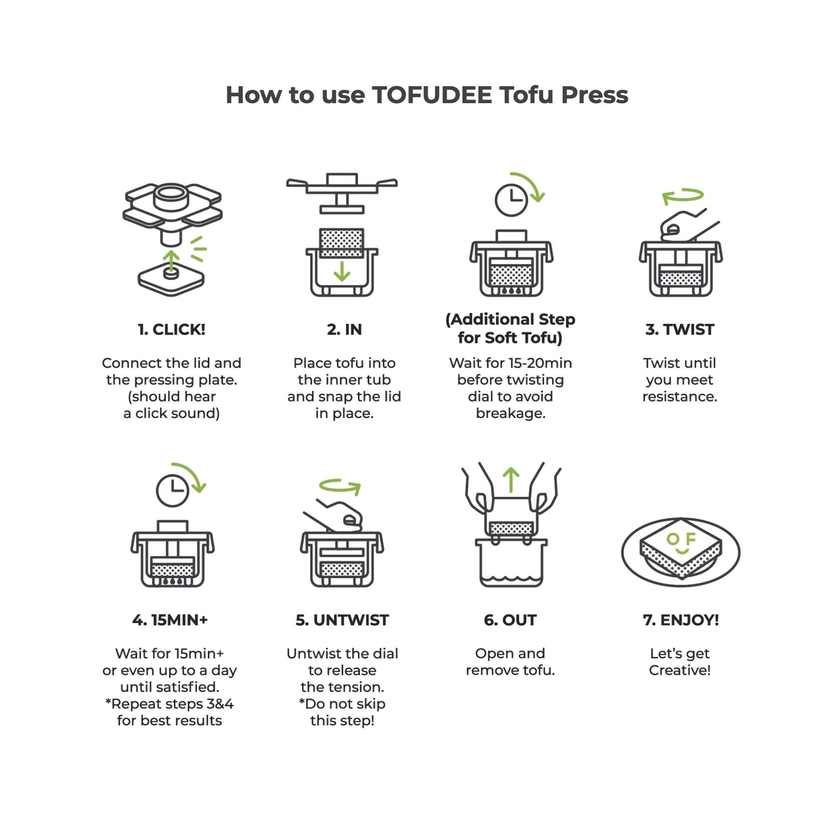 TOFUDEE TOFUDEE Tofu Press - Lime DNR