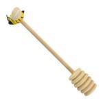 R&M INTERNATIONAL R&M Wood Honey Dipper w/Bee