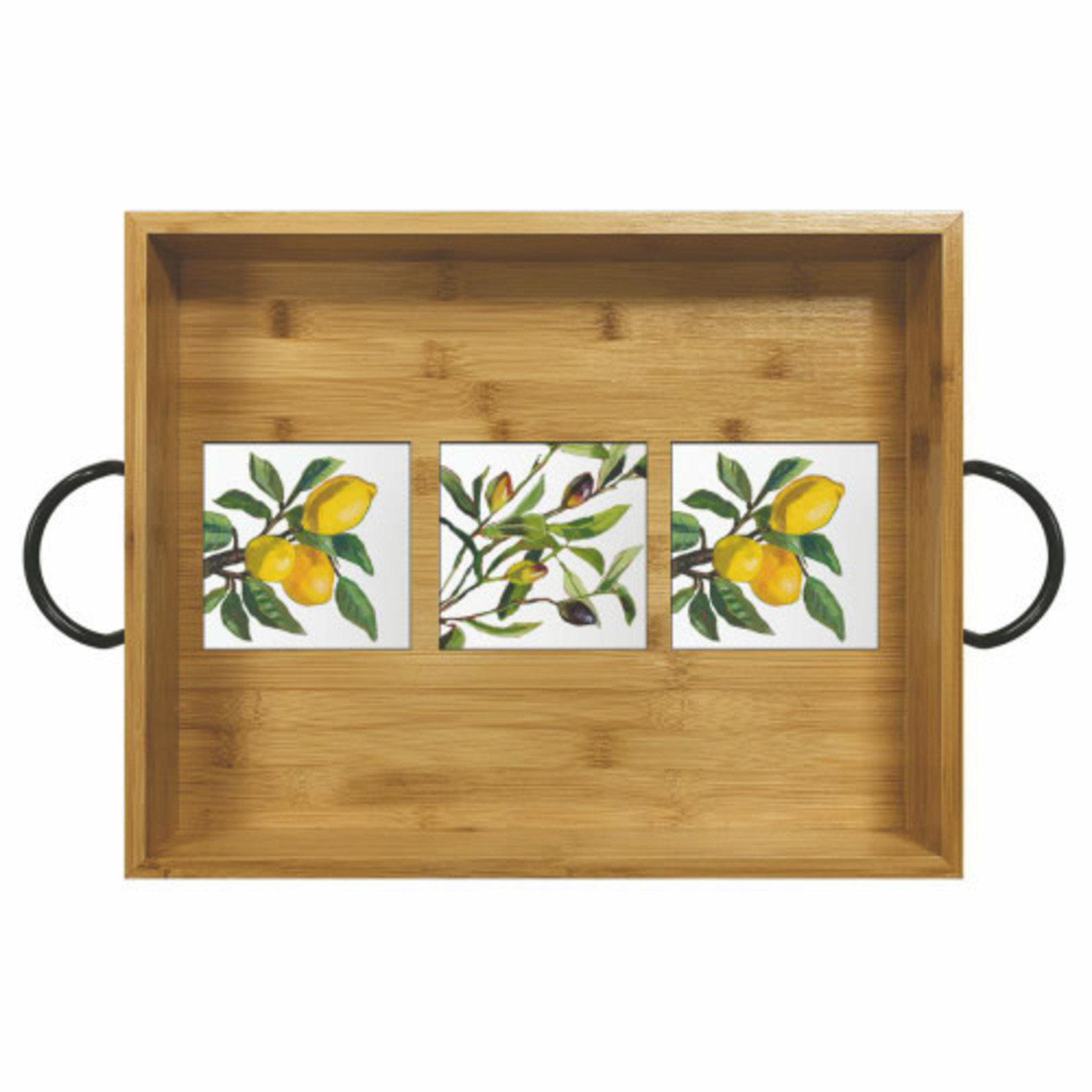 PAPER PRODUCTS DESIGN PPD Bamboo Serving Tray - Lemons/Olives Musee