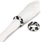 ABBOTT ABBOTT Mosaic Napkin Ring  Black/White