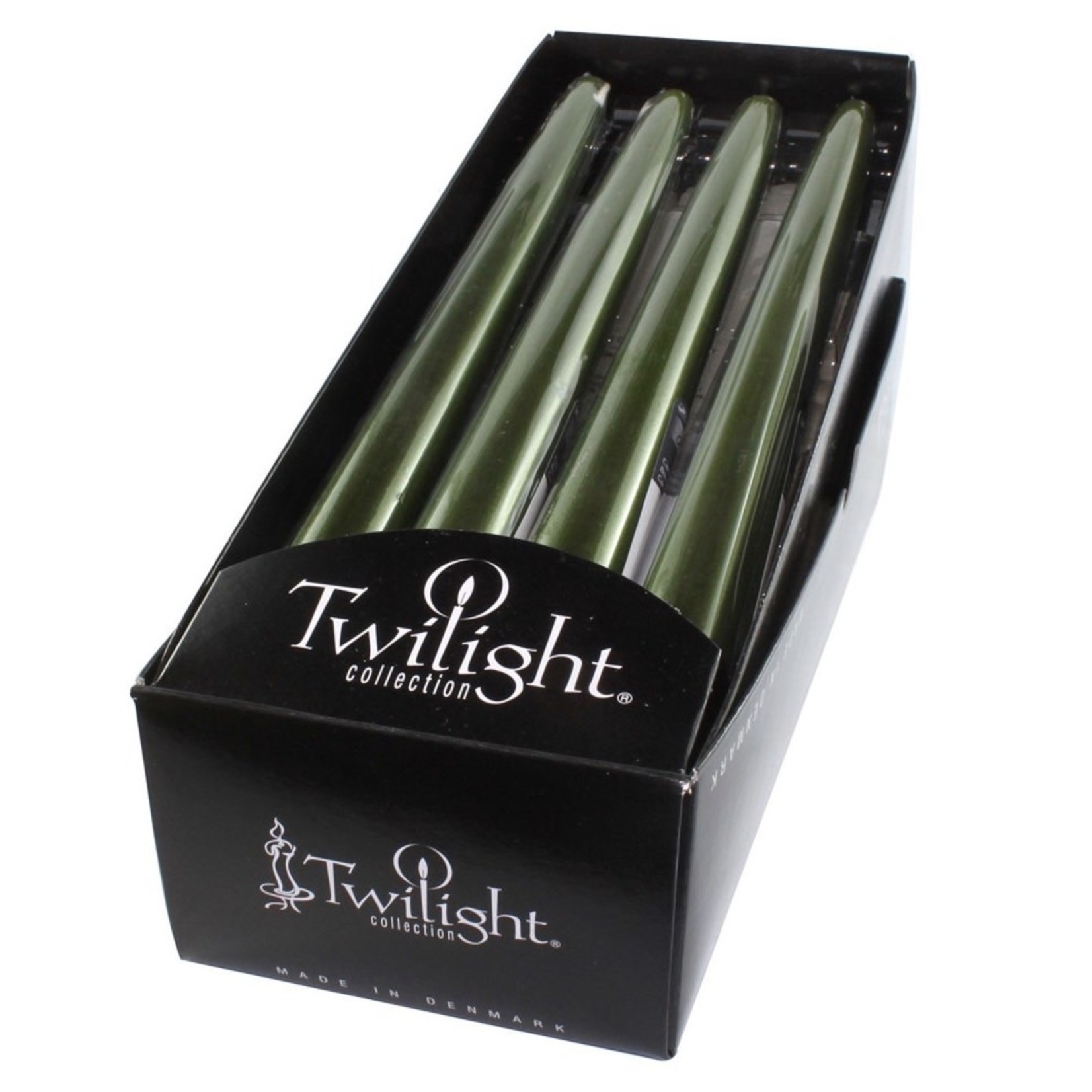 TWILIGHT TWILIGHT Metallic Taper Candle 10" - Dark Green
