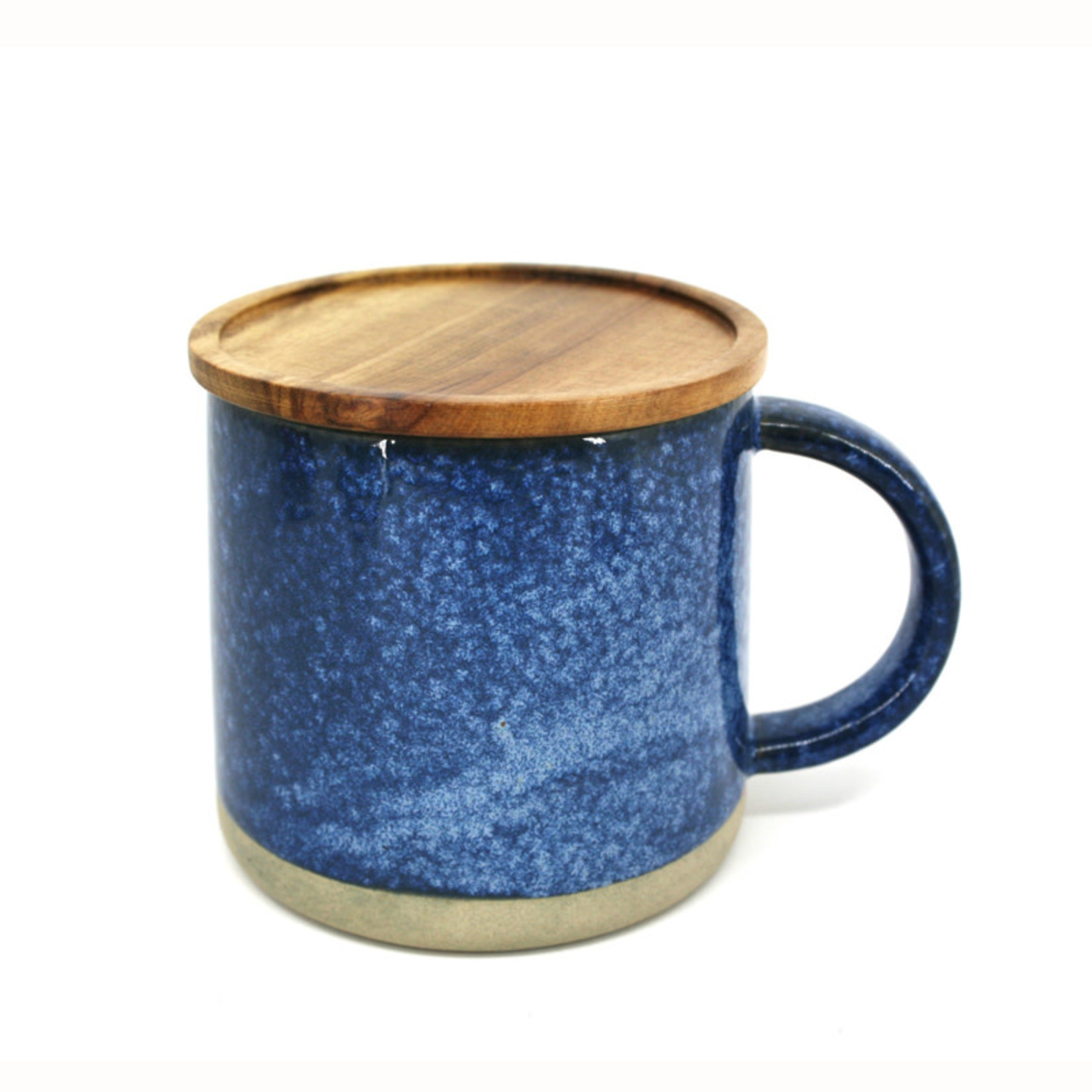 BIA Mug W/ Acacia Lid Blue