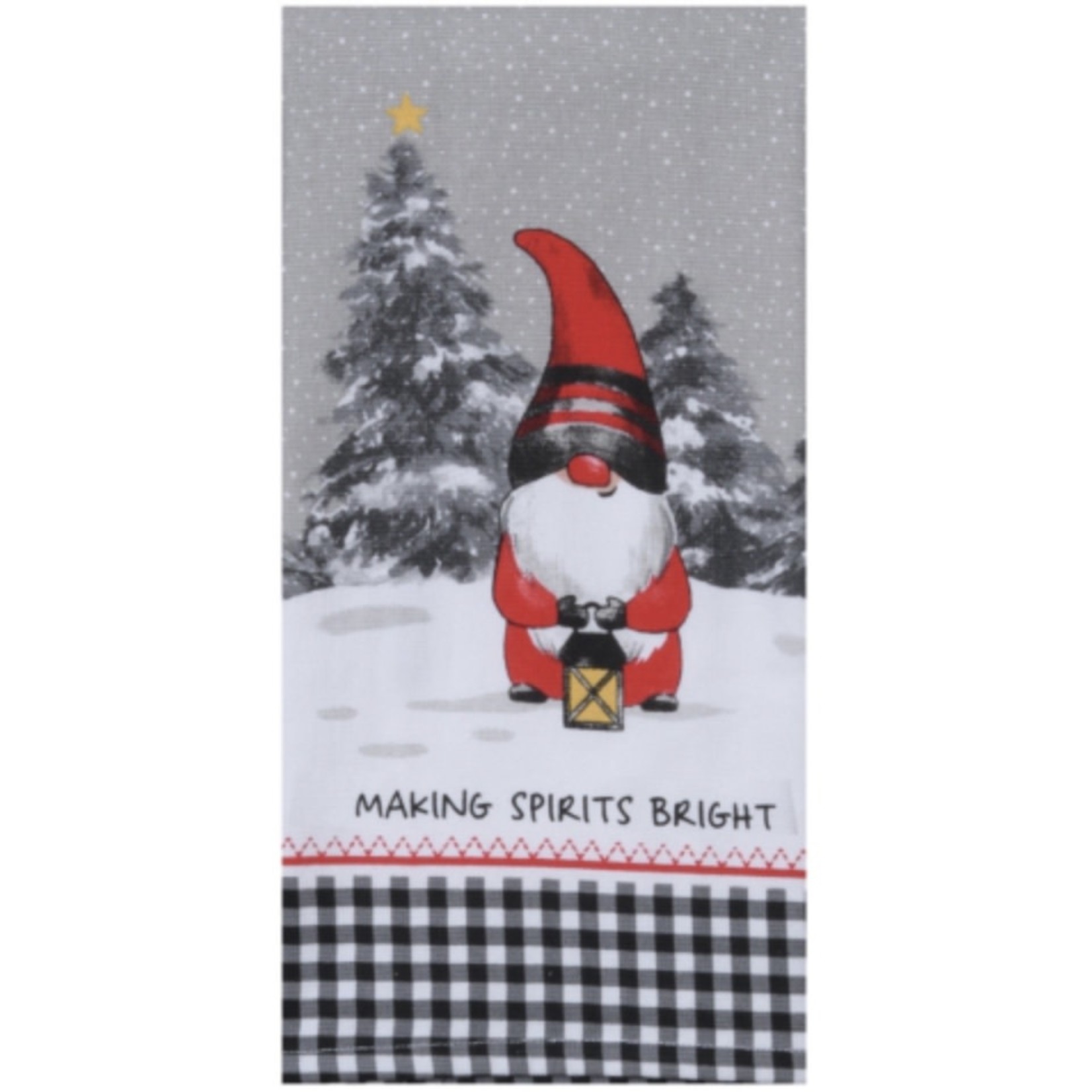 KAYDEE DESIGNS KAYDEE Tea Towel Gnome Making Spirits Bright