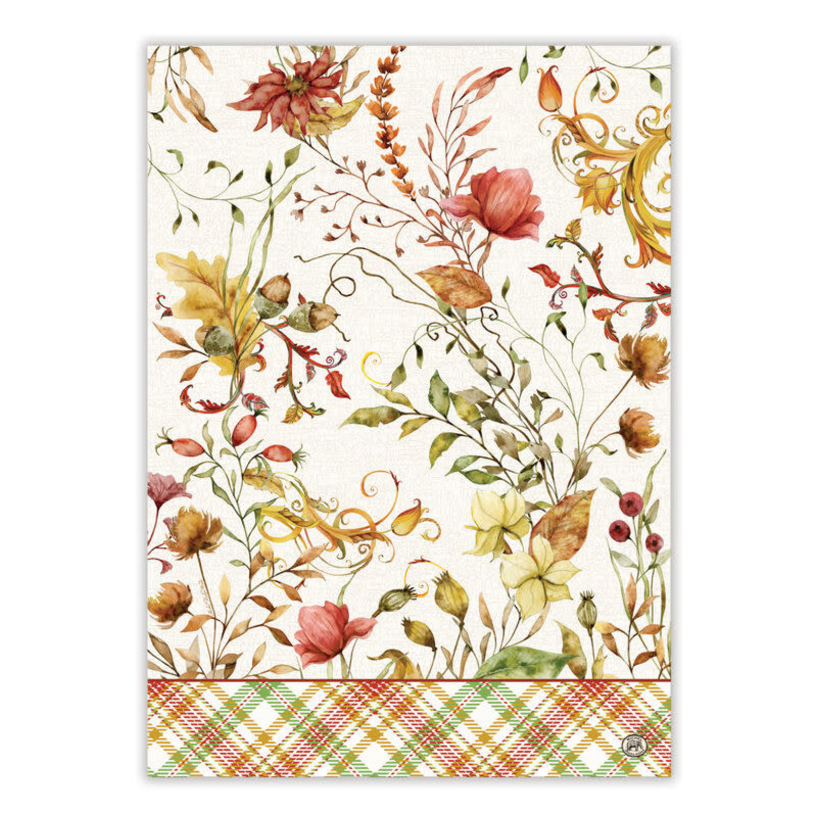 MICHEL DESIGN WORKS MICHEL DESIGN Tea Towel - Fall Leaves & Flowers DNR