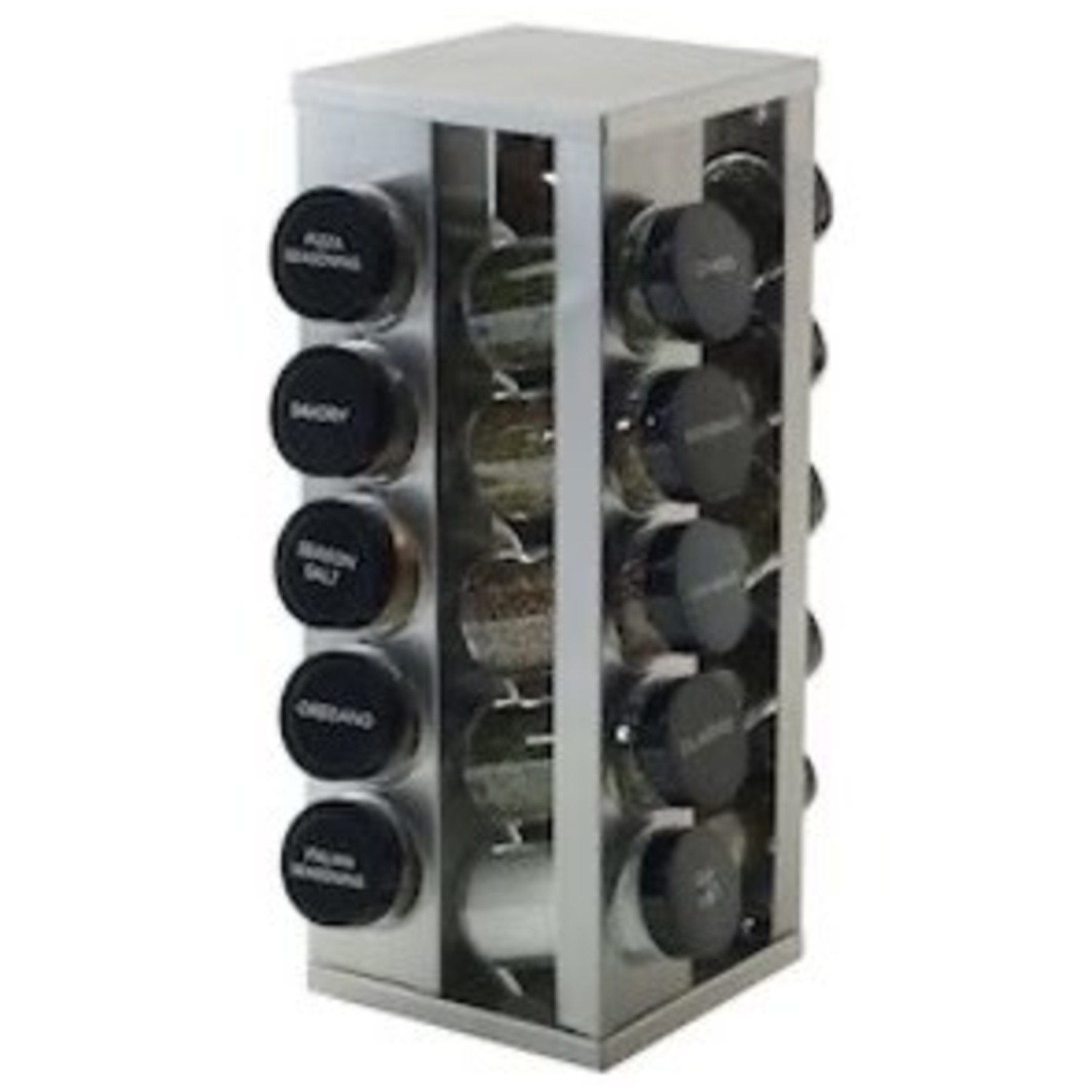 Allrecipes Revolving 20-Jar Spice Rack Tower Organizer with Free Spice  Refills for 5 Years, Brushed Stainless Steel