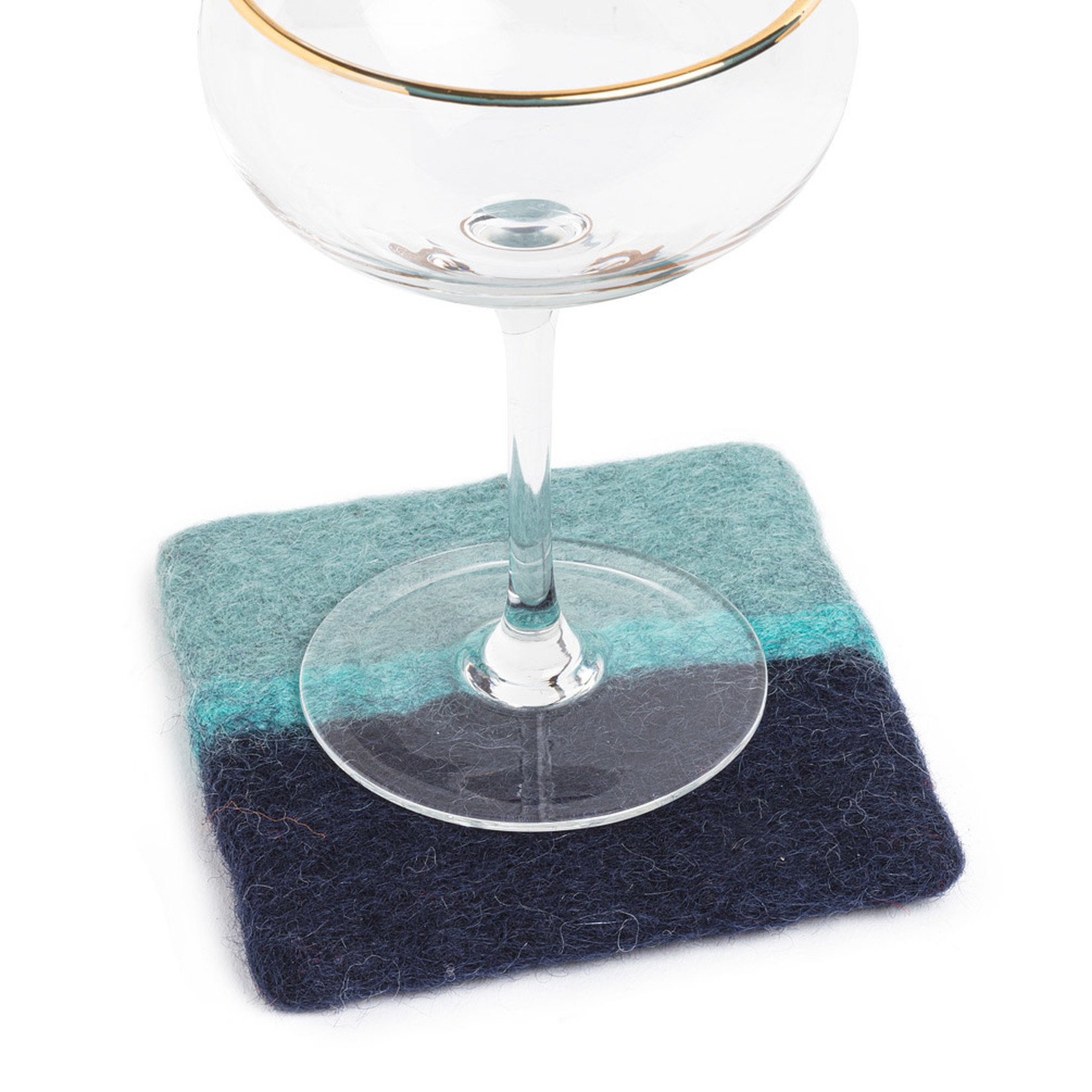 ABBOTT ABBOTT Square Felt 3 Colour Coaster - Blue