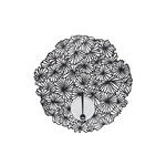 CHILEWICH CHILEWICH Round Pressed Daisy Black