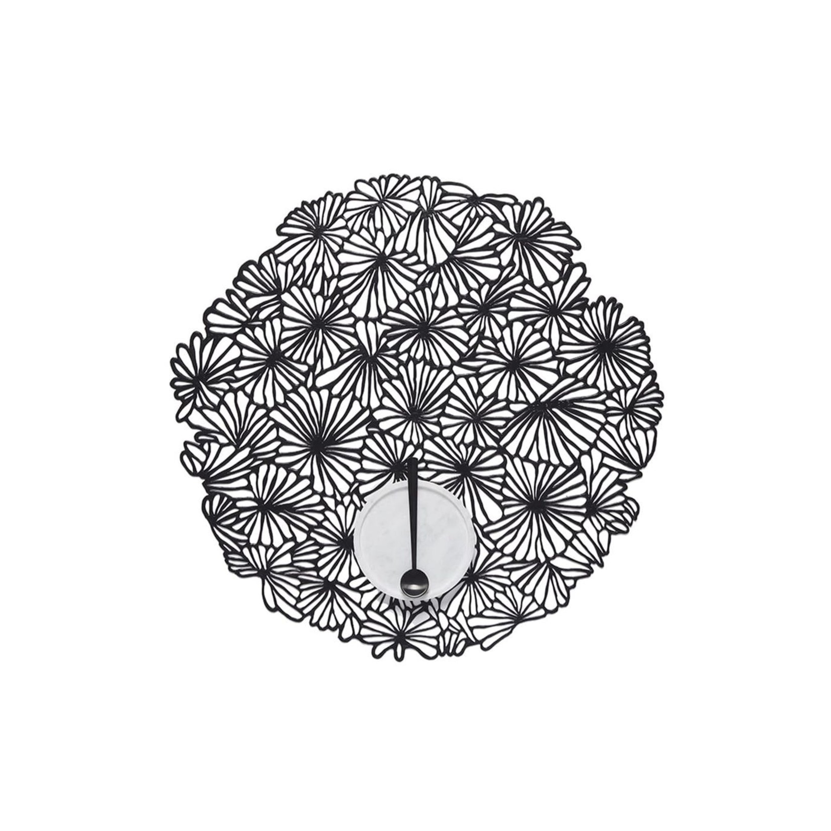 CHILEWICH CHILEWICH Round Pressed Daisy Black