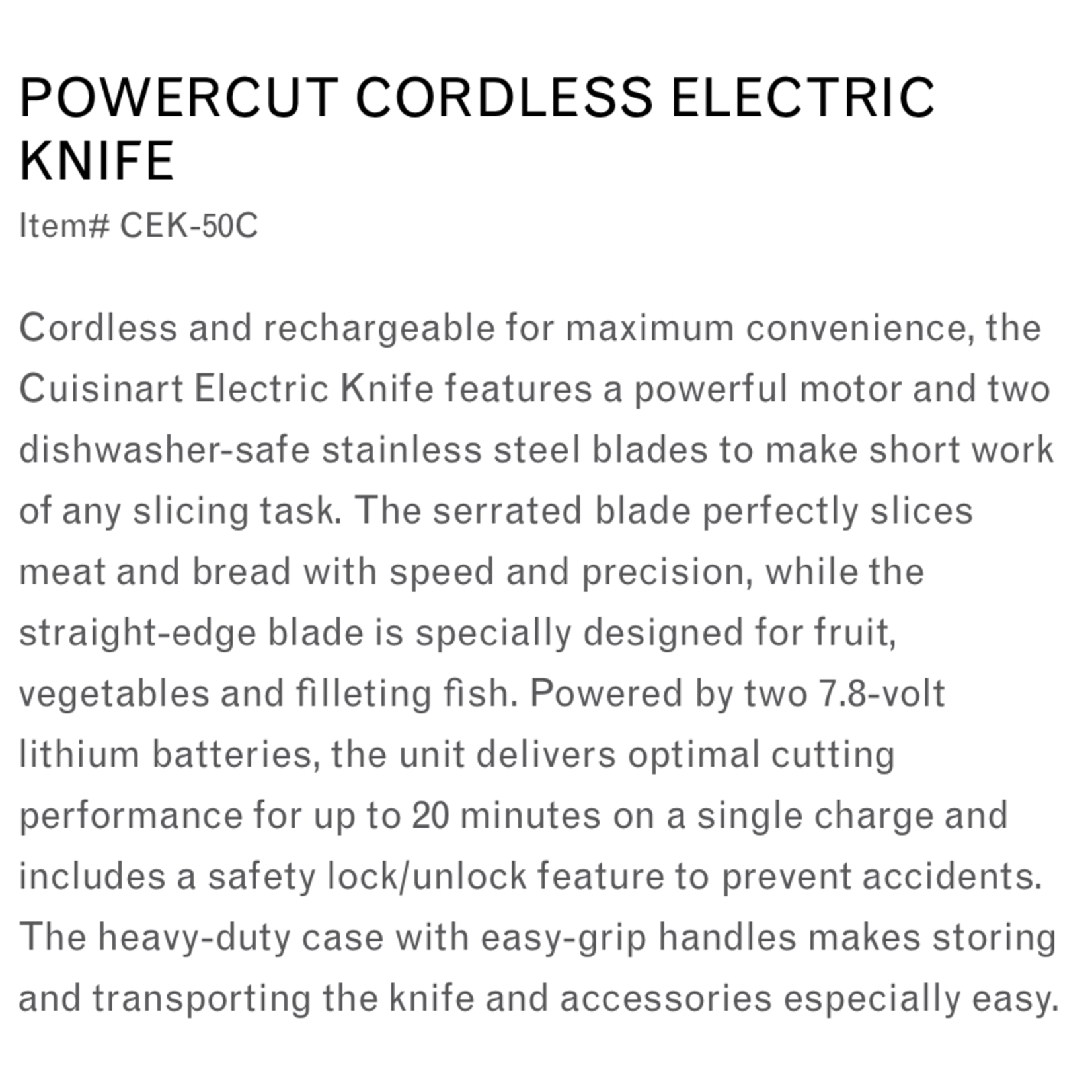 CUISINART CUISINART Electric Knife Cordless