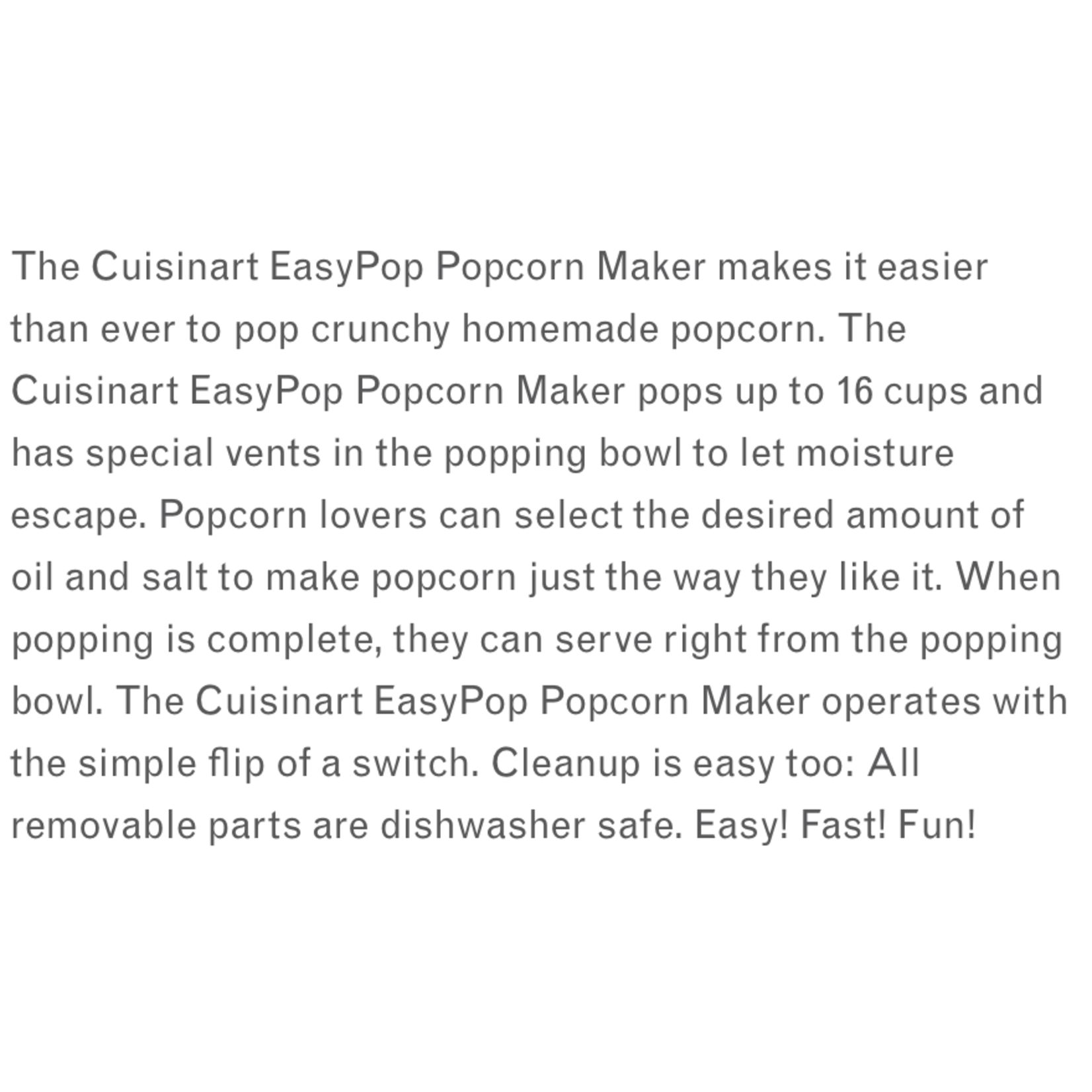 CUISINART CUISINART Easypop Popcorn Maker