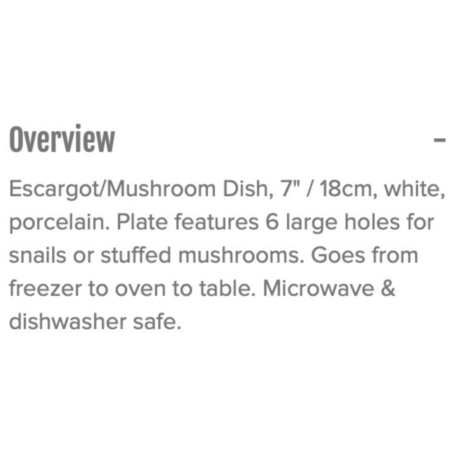 DANESCO BIA Escargot / Mushroom Dish 16.5cm