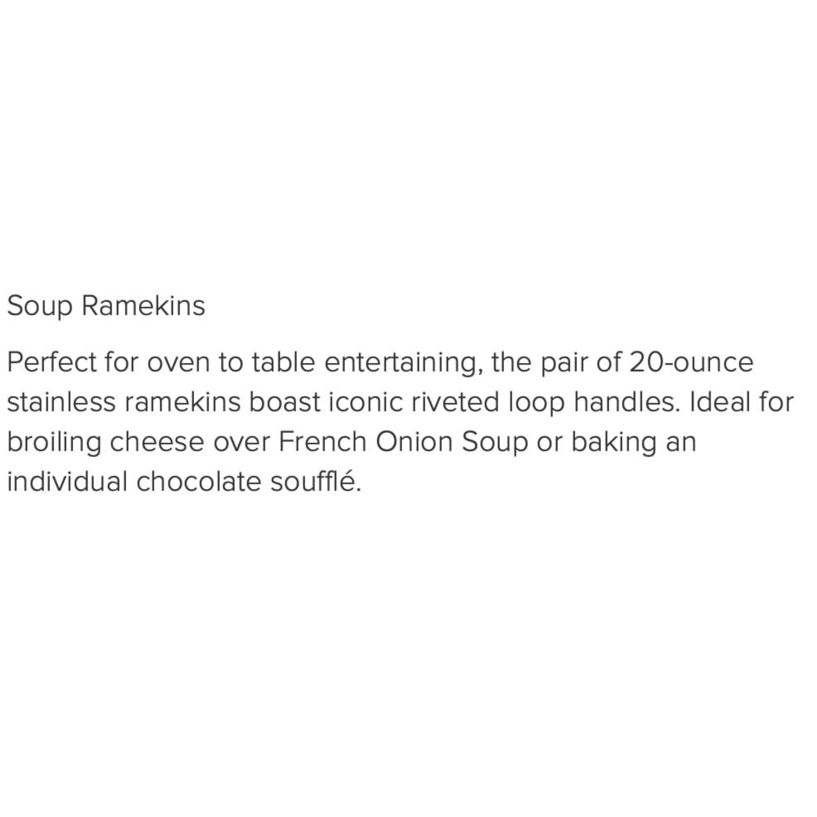 ALL CLAD ALL CLAD Soup / Souffle  Ramekins S/2