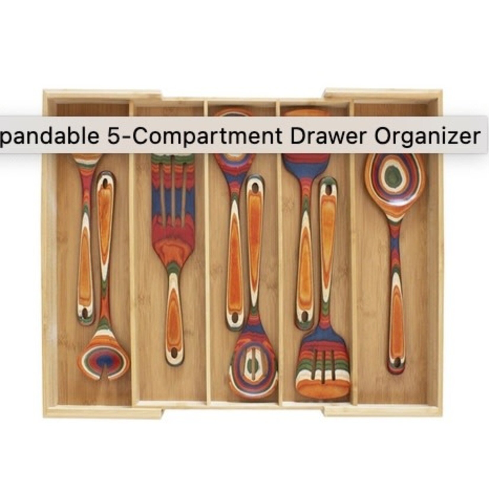 TOTALLY BAMBOO TOTALLY BAMBOO Expandable Bamboo Utensil Drawer Organizer