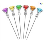 FINAL TOUCH FINAL TOUCH Diamond Cocktail Picks S/6 - Multicolour