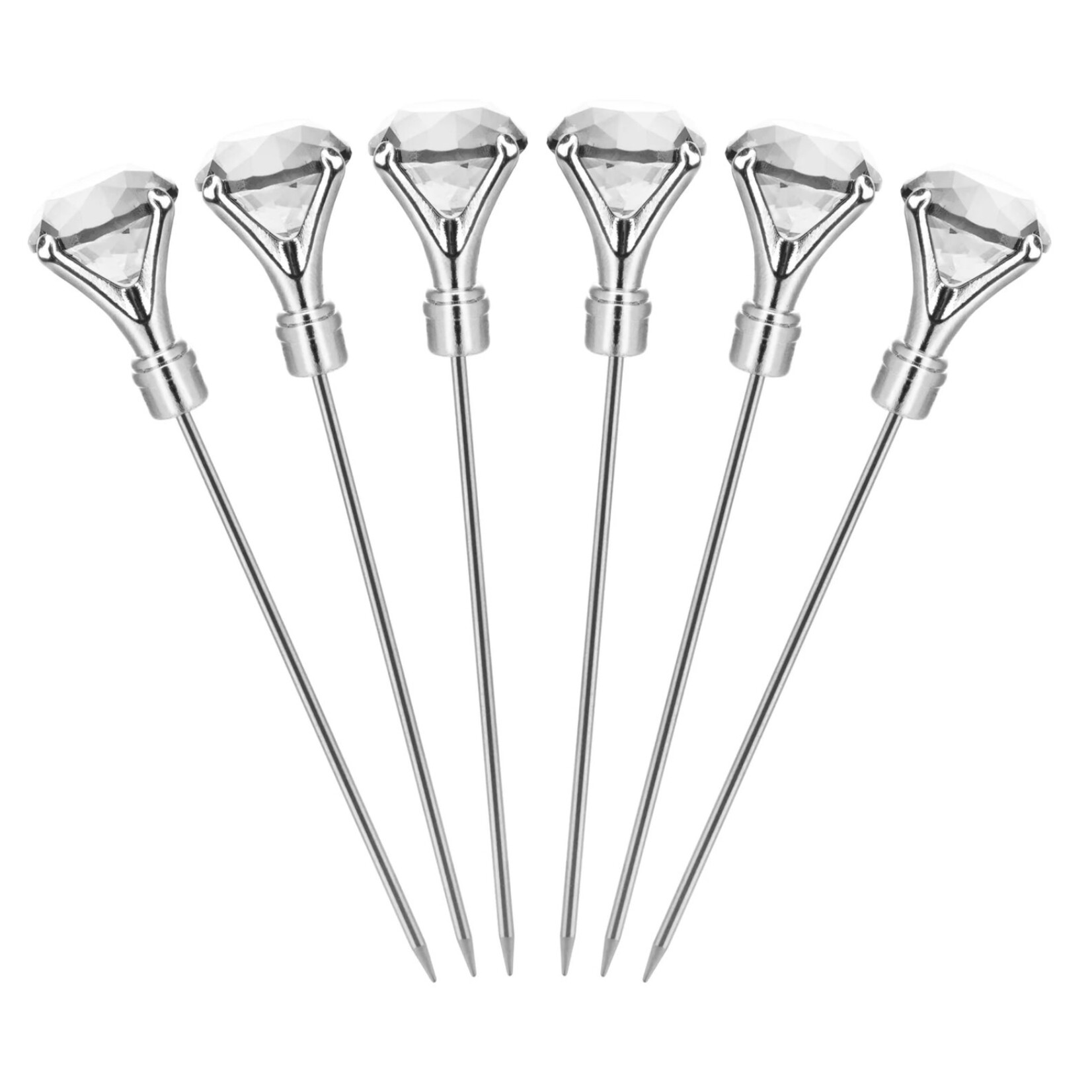 FINAL TOUCH FINAL TOUCH Diamond Cocktail Picks S/6 - Clear