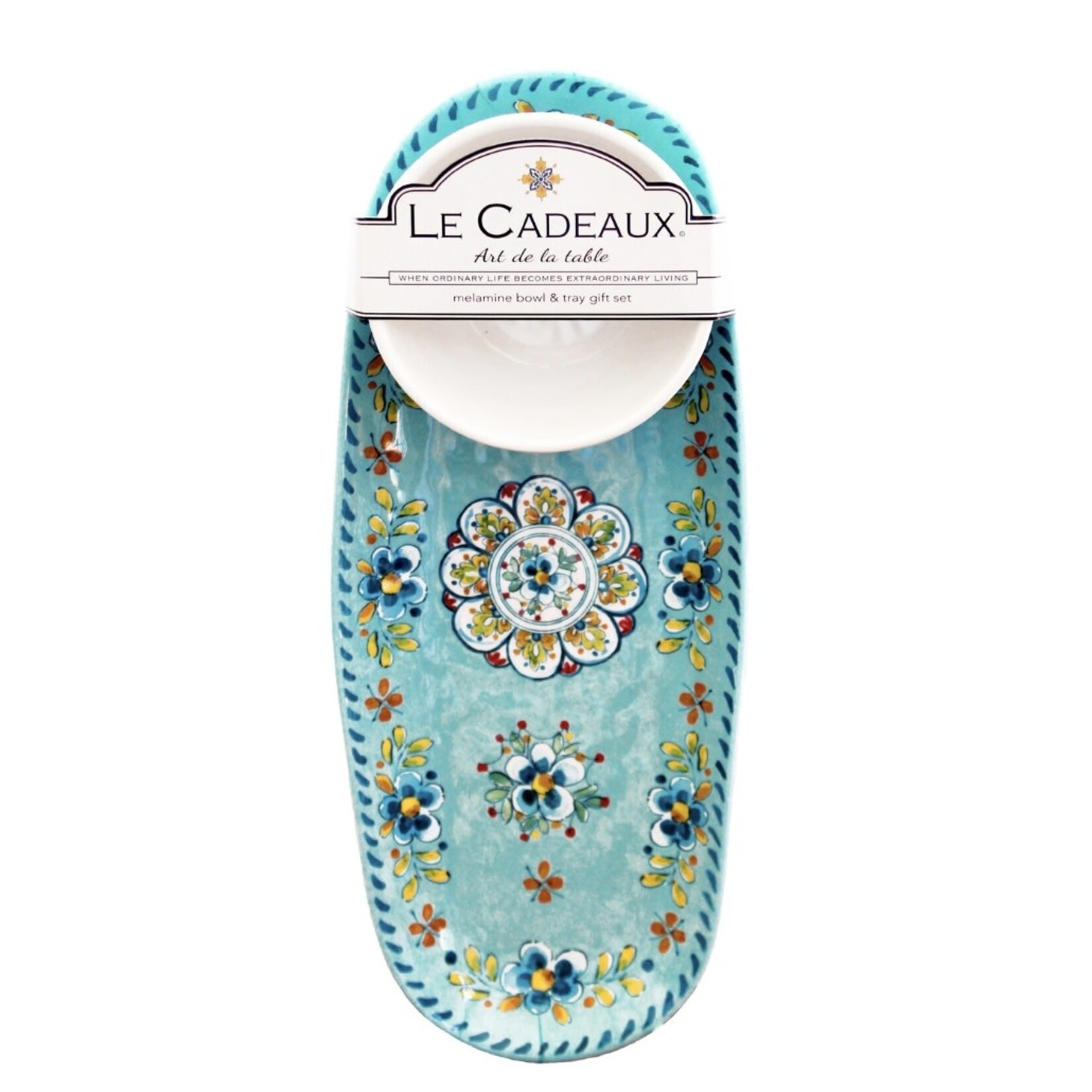 LE CADEAUX LE CADEAUX Madrid Turquoise Melamine Bowl & Tray Gift Set
