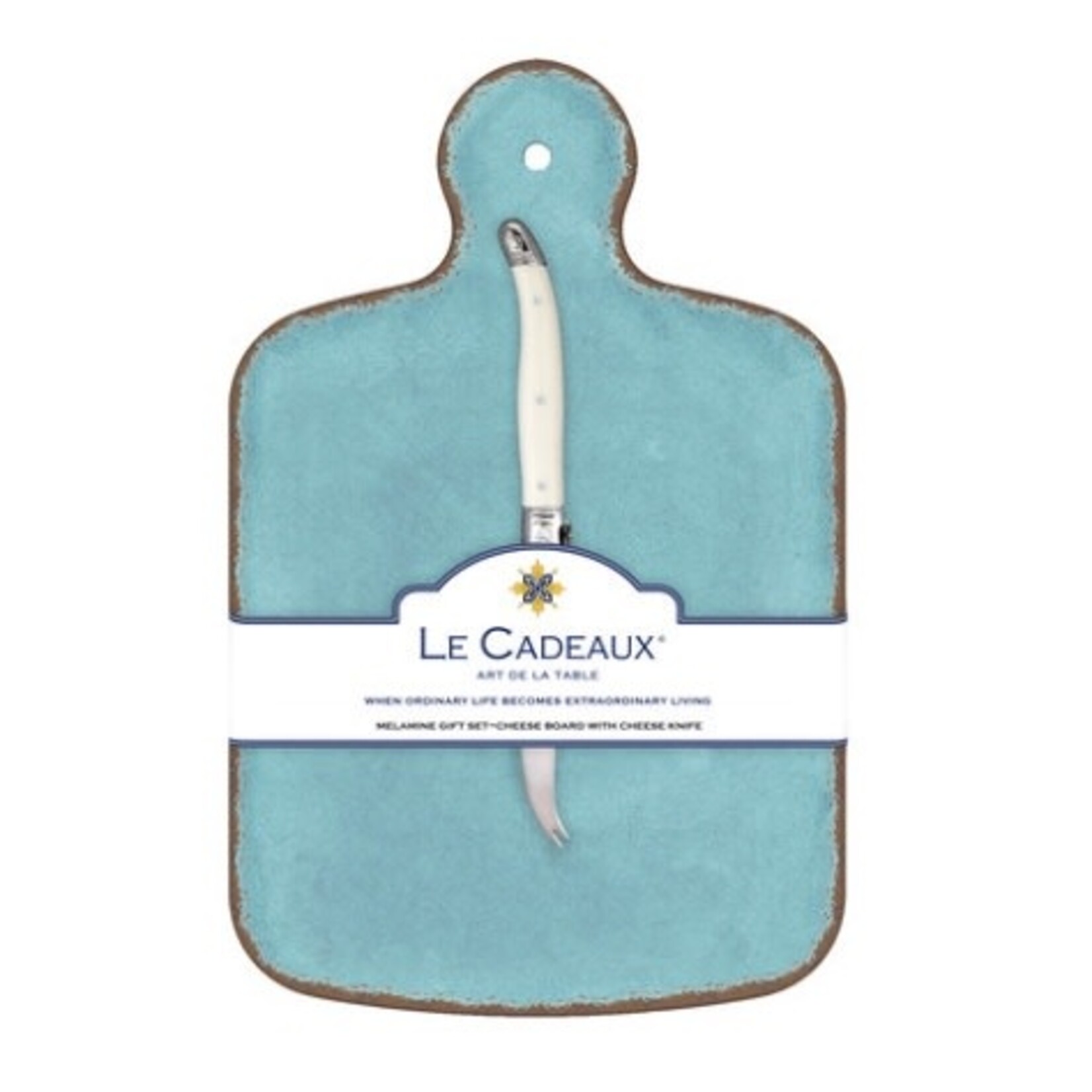 LE CADEAUX LE CADEAUX Antiqua Turquoise Cheese Boardw/ Cheese Knife Gift Set