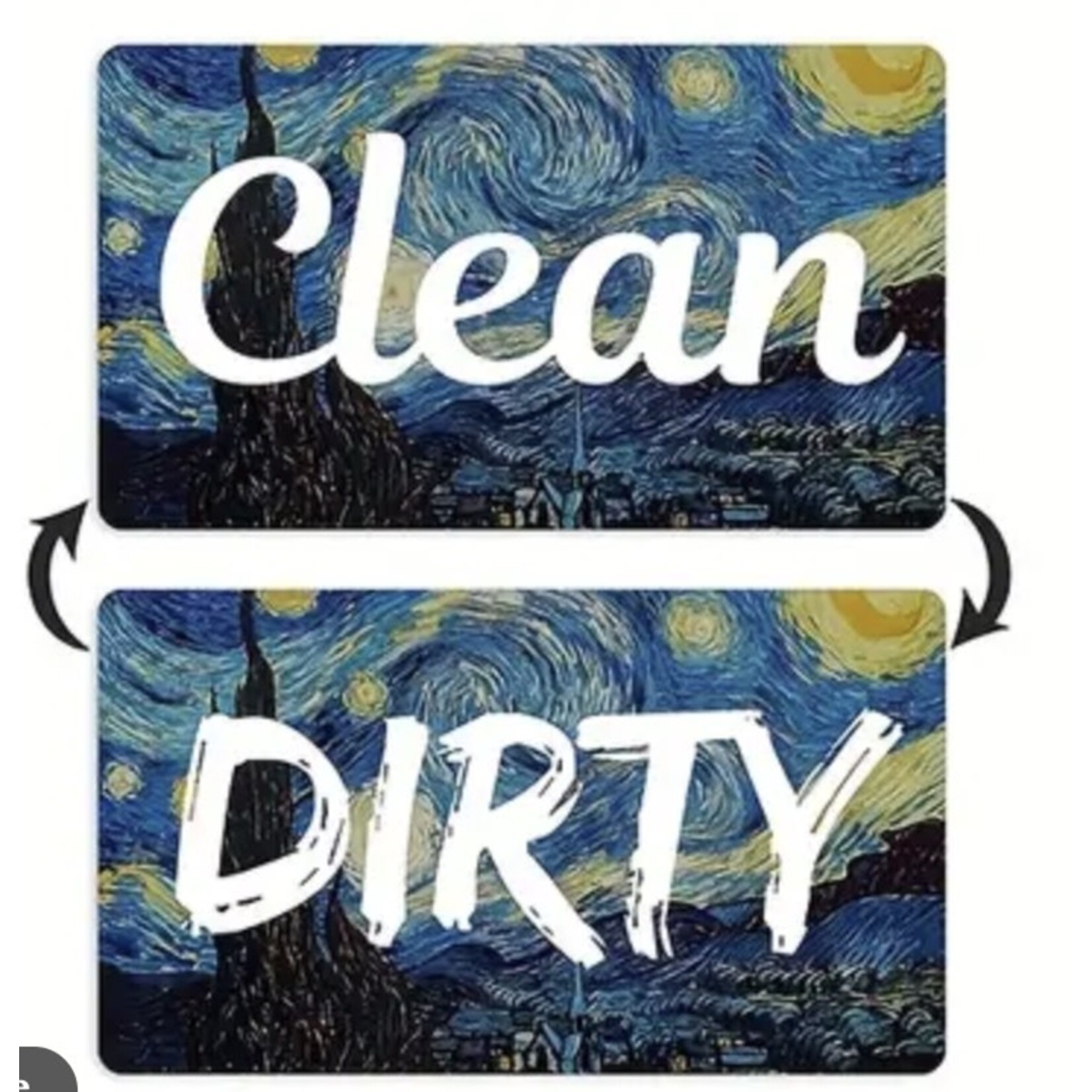 KT KT Dishwasher Sign Clean/Dirty