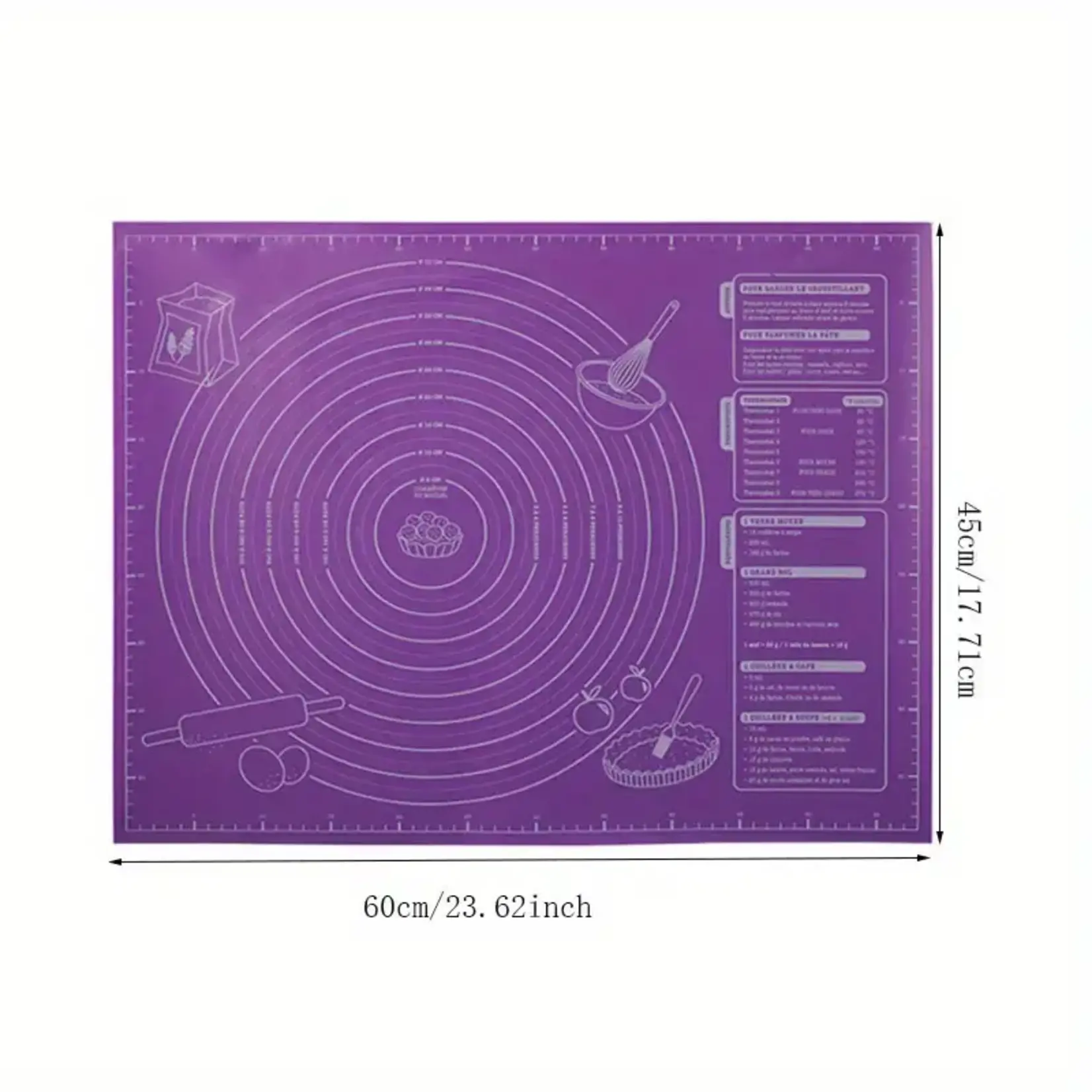 KT KT Baking Mat Silicone Purple 45X60CM