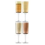 LSA INTERNATIONAL LSA GEMS Champagne Flute 210ml Assorted Amber X4