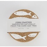 LIGA LIGA Printed Cork Coaster Set-White Fish