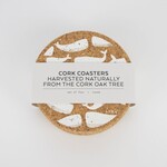 LIGA LIGA Printed Cork Coaster Set- Whale White