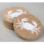 LIGA LIGA Printed Cork Coaster Set- Crab White