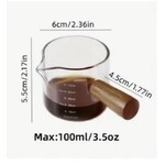 KT KT Glass Measuring Cup with Wooden Handle 100ml
