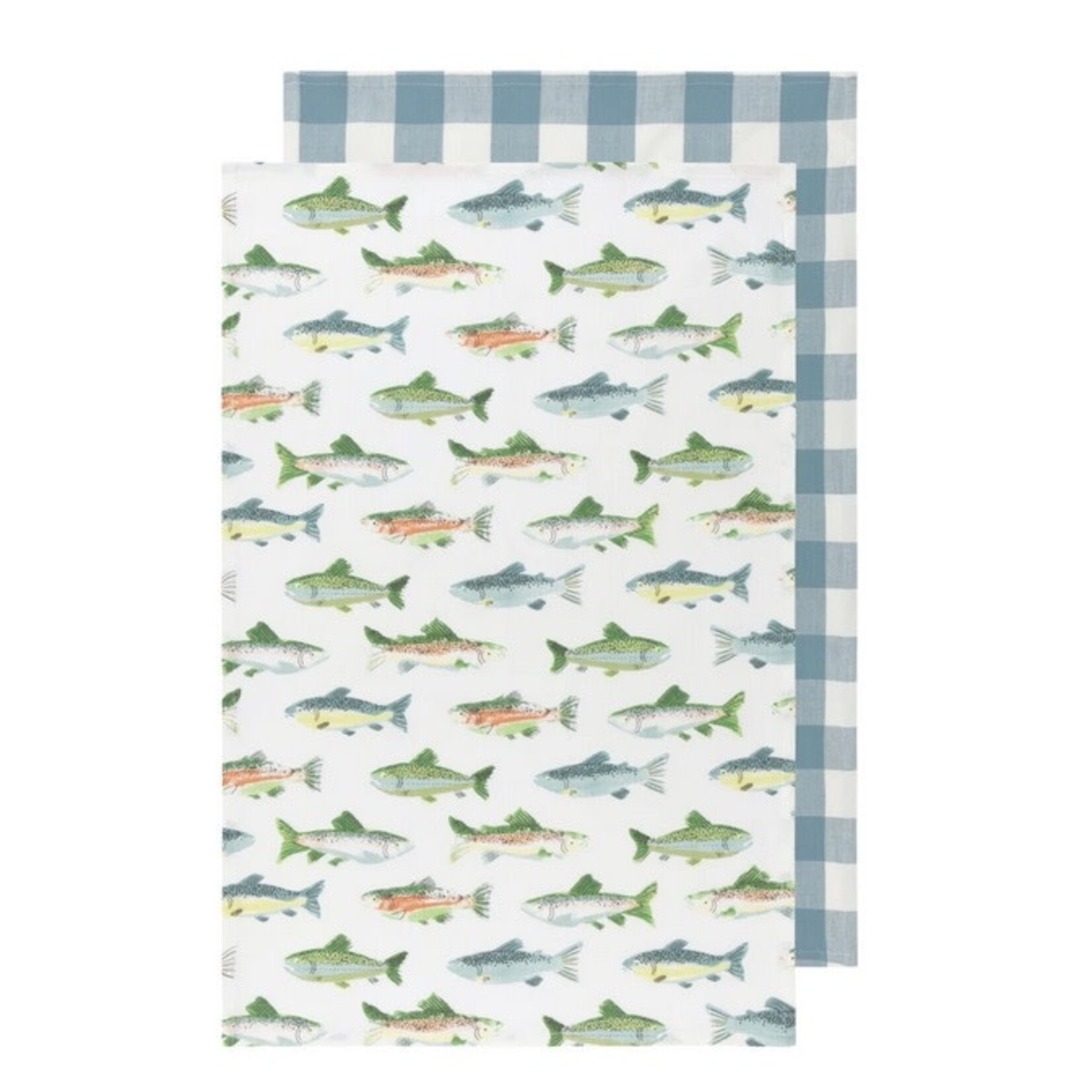 NOW DESIGNS Gone Fishin Tea Towels S/2 - Kitchen Therapy