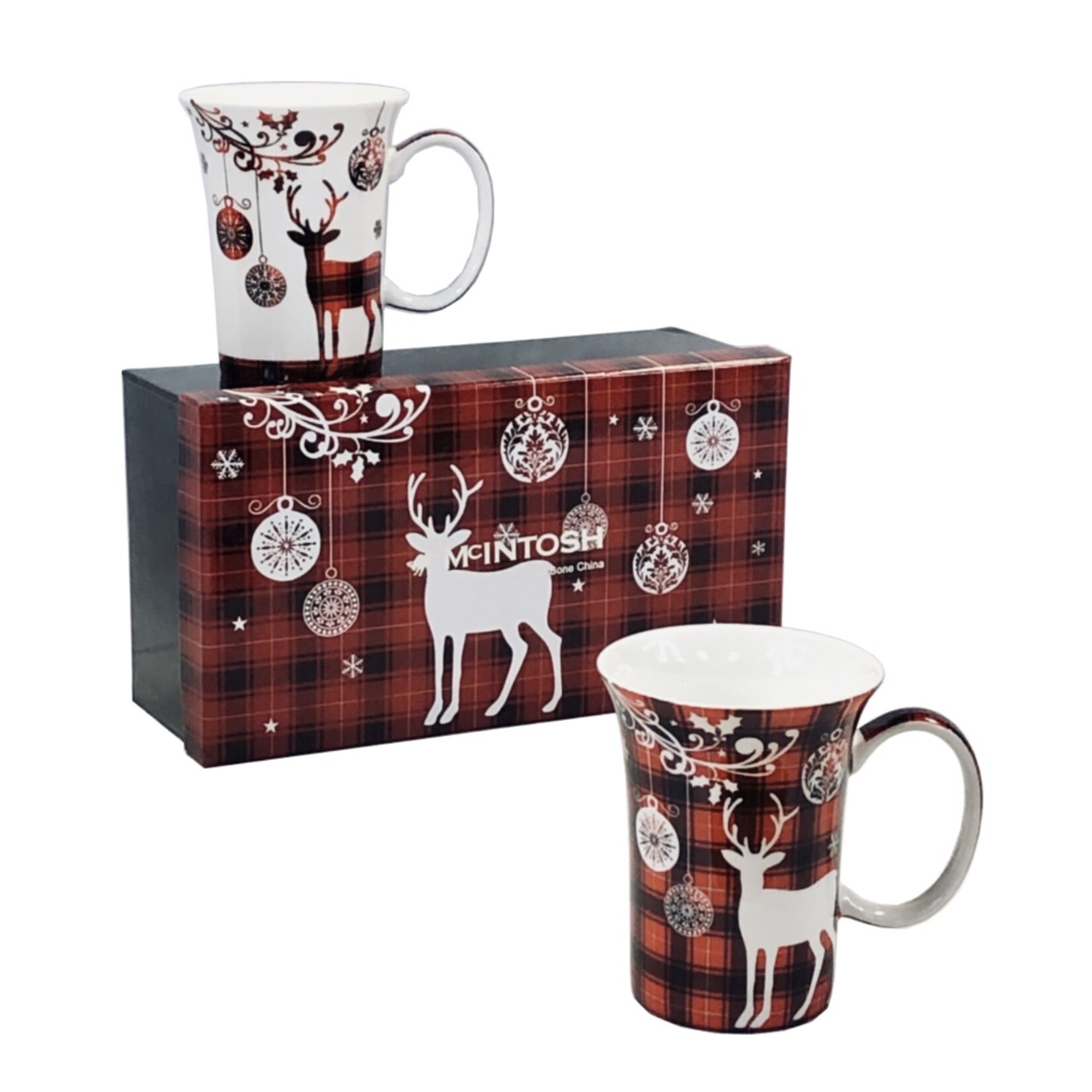 MCINTOSH MCINTOSH Holiday Reindeer Mugs S/2
