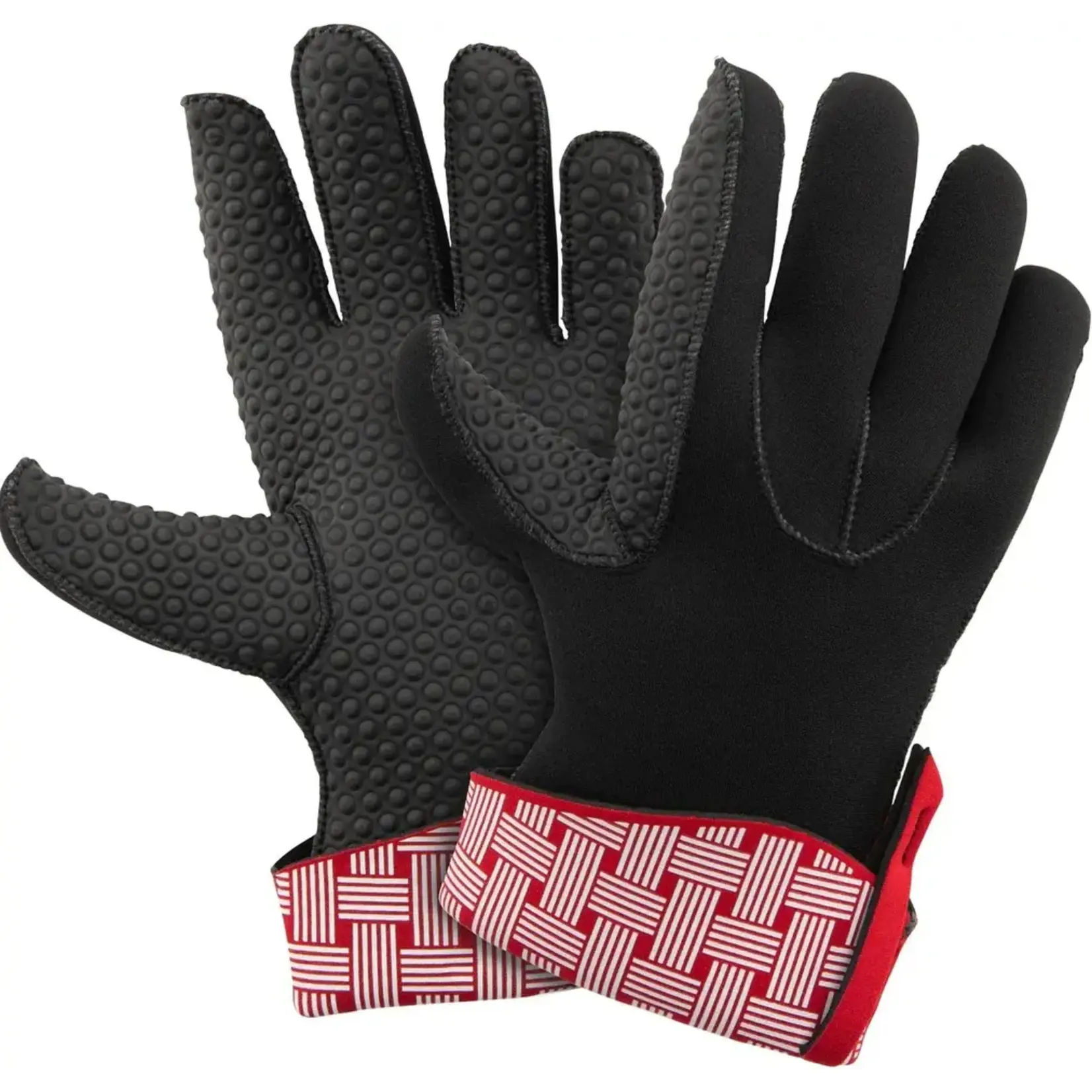 KITCHEN GRIPS KITCHEN GRIPS Glove 5 Finger Woven Small - Cherry/White