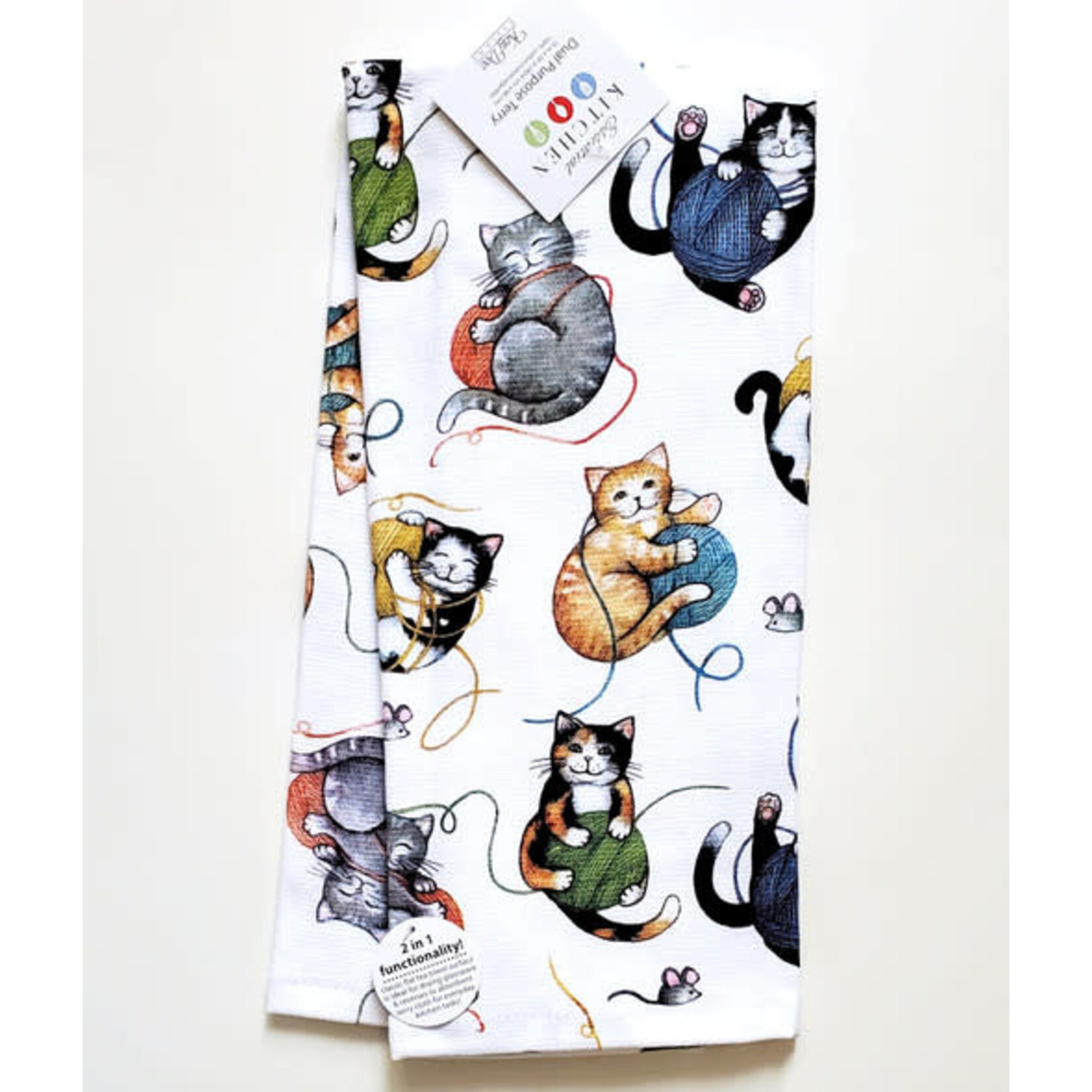 KAYDEE DESIGNS KAYDEE Dual Purpose Tea Towel - Curious Kittens Playful