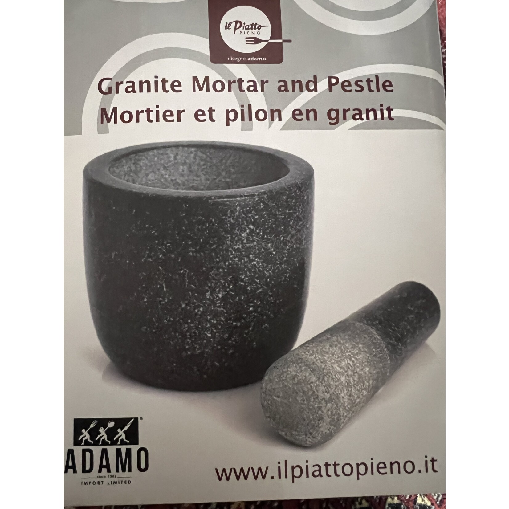 ADAMO ADAMO Granite Mortar & Pestle 14x12cm