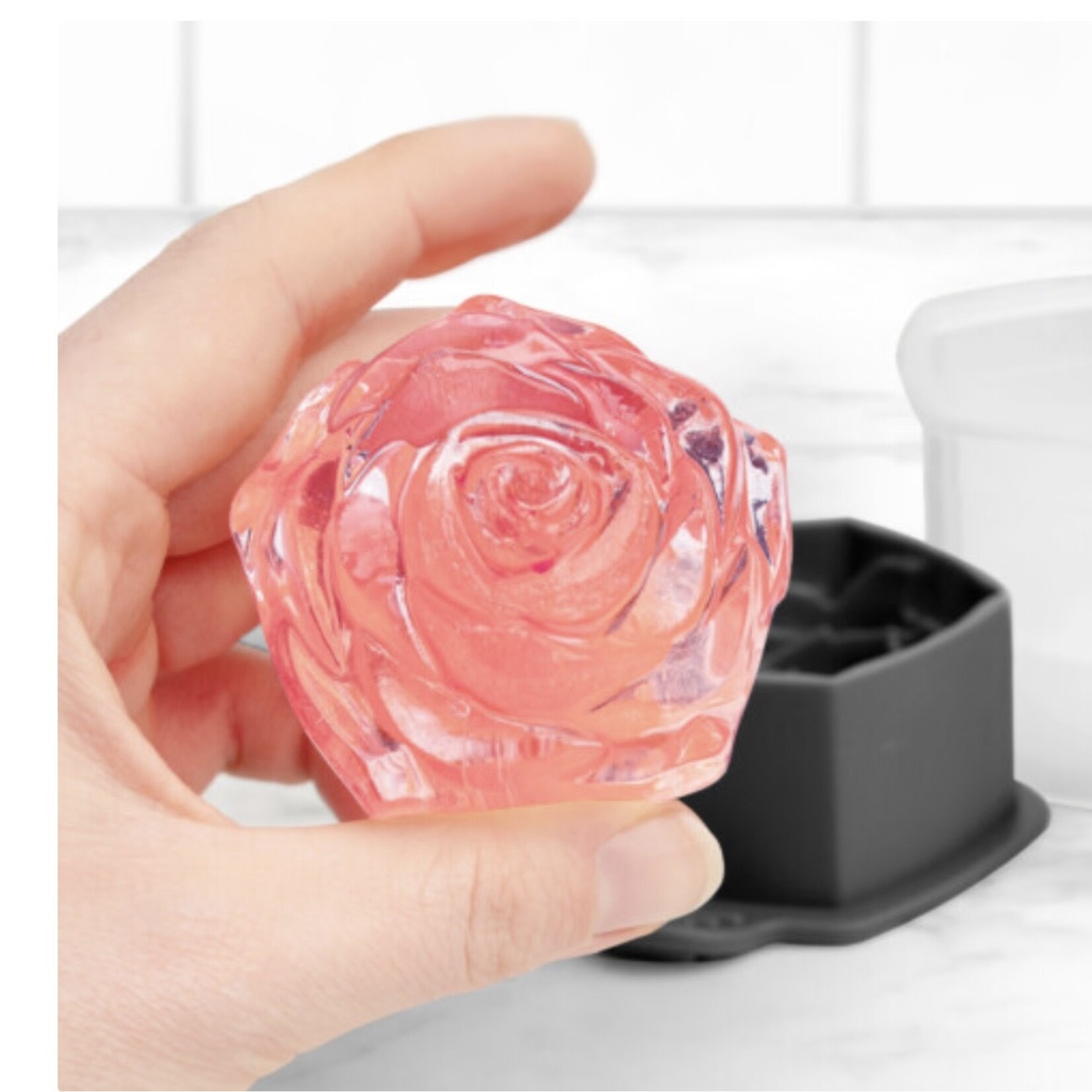 TOVOLO TOVOLO Rose Ice Molds S/2- Charcoal